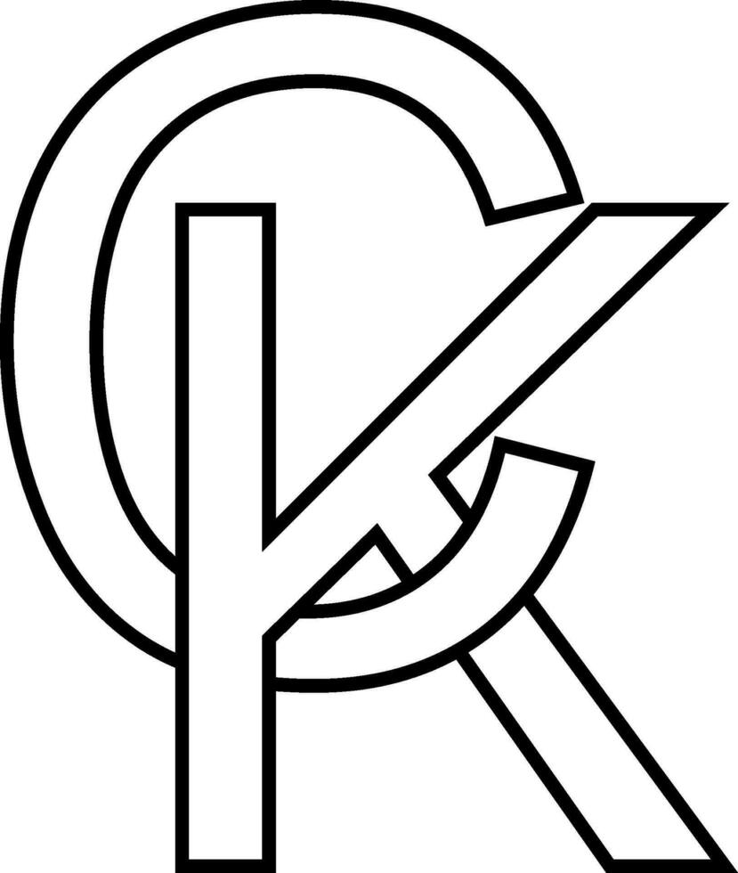 logo signe kc ck icône signe entrelacé des lettres c k vecteur