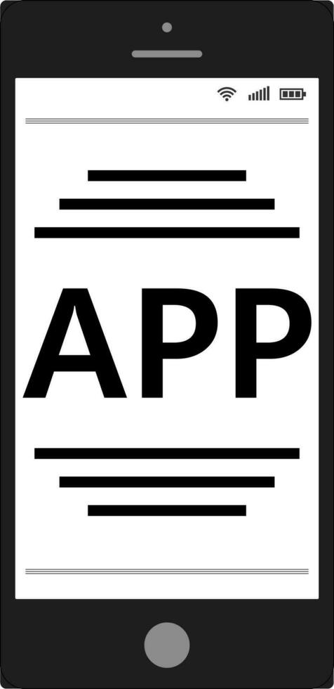 téléphone intelligent, mot app moniteur, symbole signe mobile application vecteur