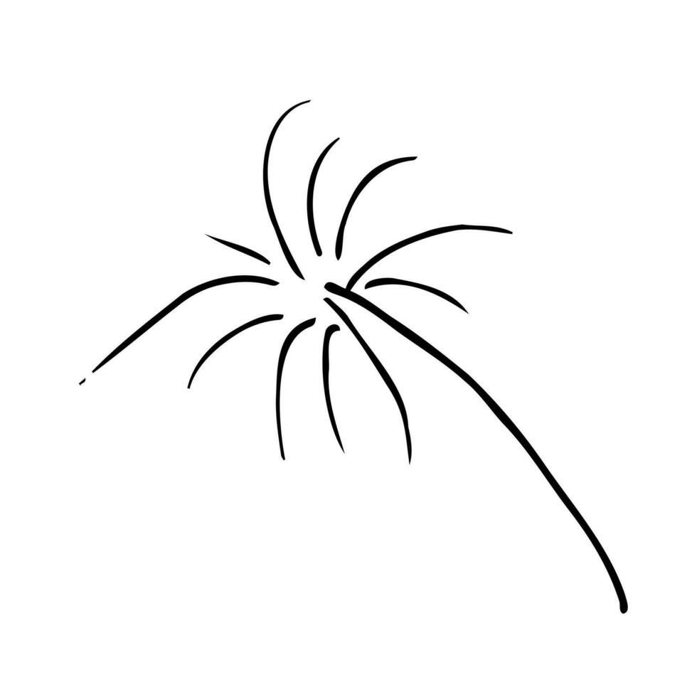 vecteur mince ligne icône, feux d'artifice. métaphore de bonheur, excitation et joie. logo modèle illustration. noir sur blanc isolé symbole. Facile mono linéaire moderne conception.