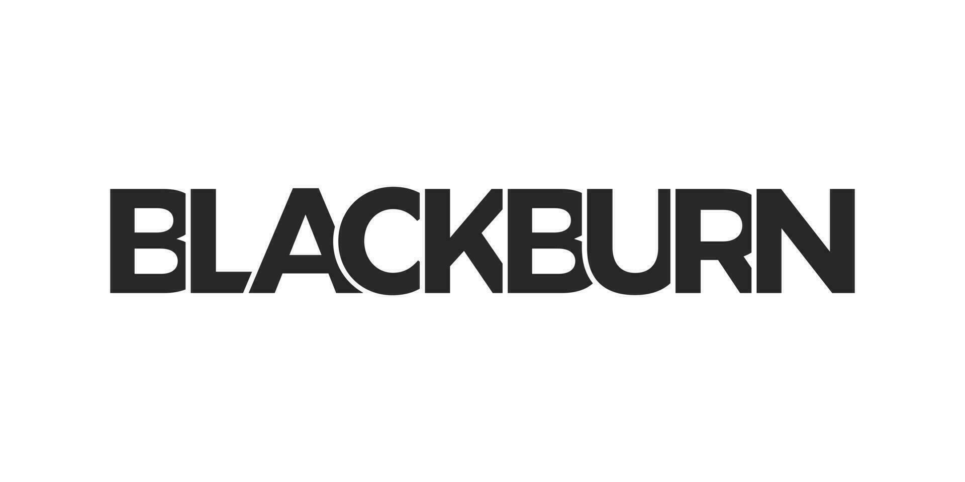 blackburn ville dans le uni Royaume conception Caractéristiques une géométrique style illustration avec audacieux typographie dans une moderne Police de caractère sur blanc Contexte. vecteur