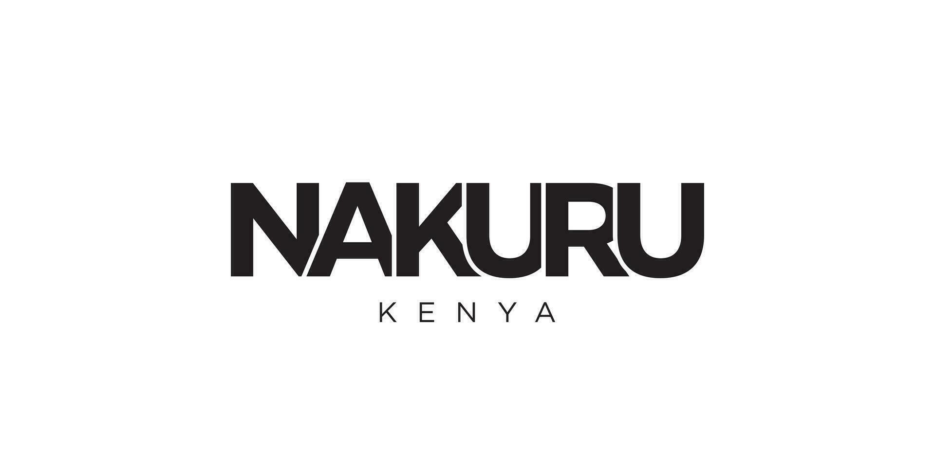 nakuru dans le Kenya emblème. le conception Caractéristiques une géométrique style, vecteur illustration avec audacieux typographie dans une moderne Police de caractère. le graphique slogan caractères.