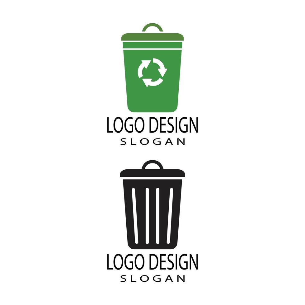 modèle et symbole de conception de vecteur d'icône de poubelle