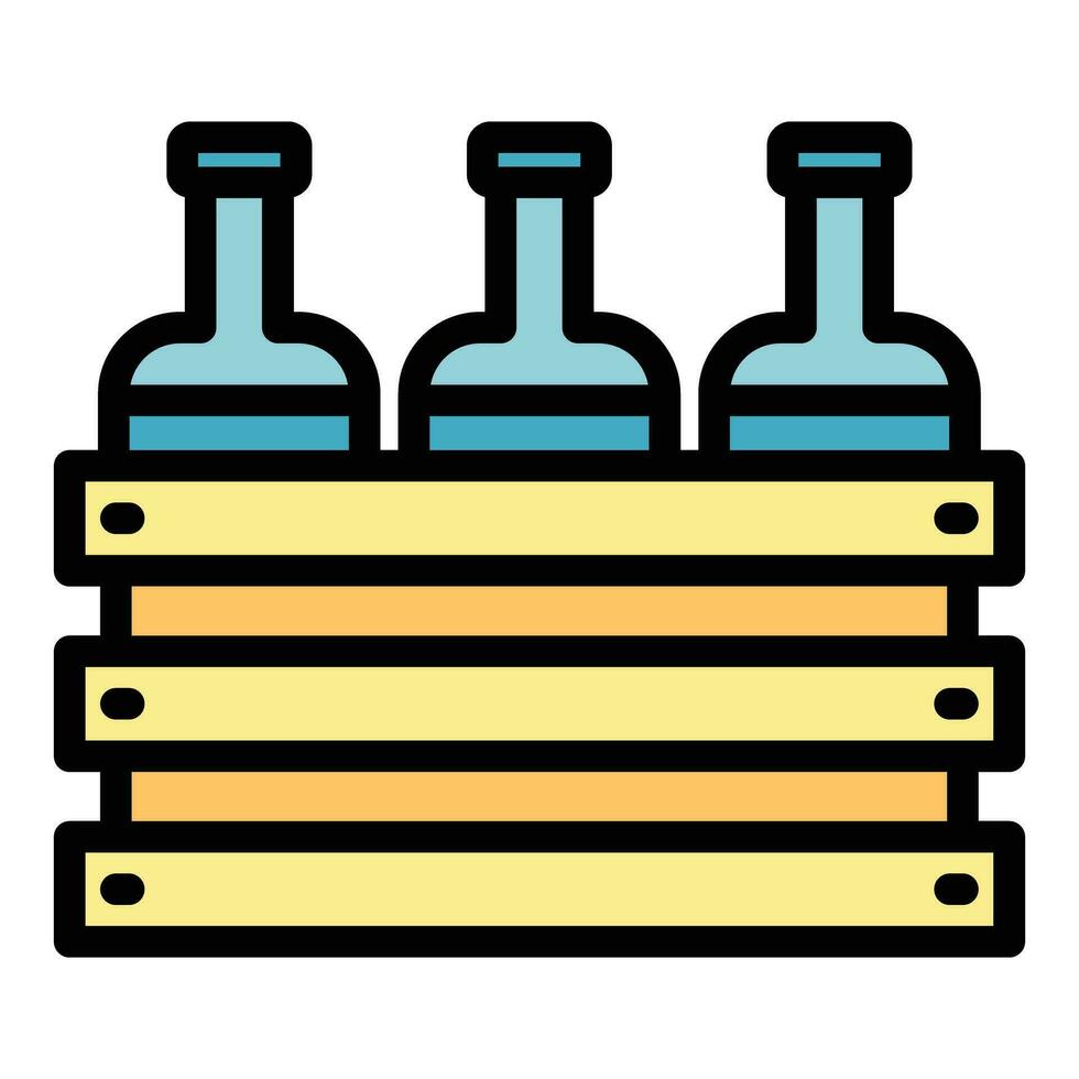 du vin bouteille boîte icône vecteur plat