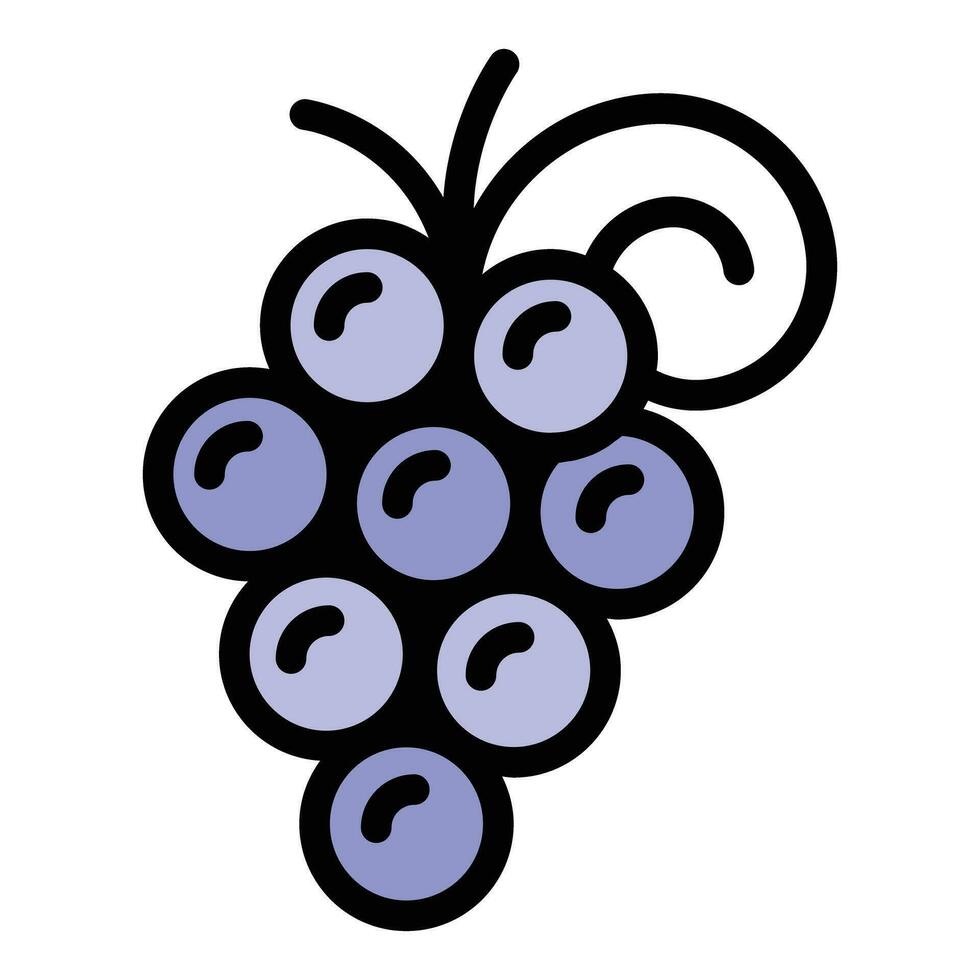 Grèce les raisins icône vecteur plat