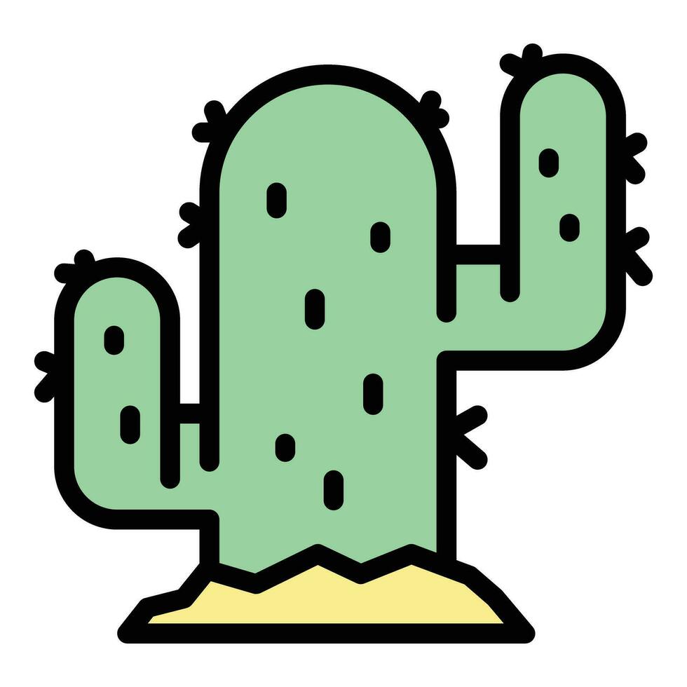 désert cactus icône vecteur plat