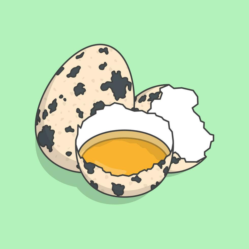 Caille des œufs vecteur illustration. poulet Caille des œufs plat icône