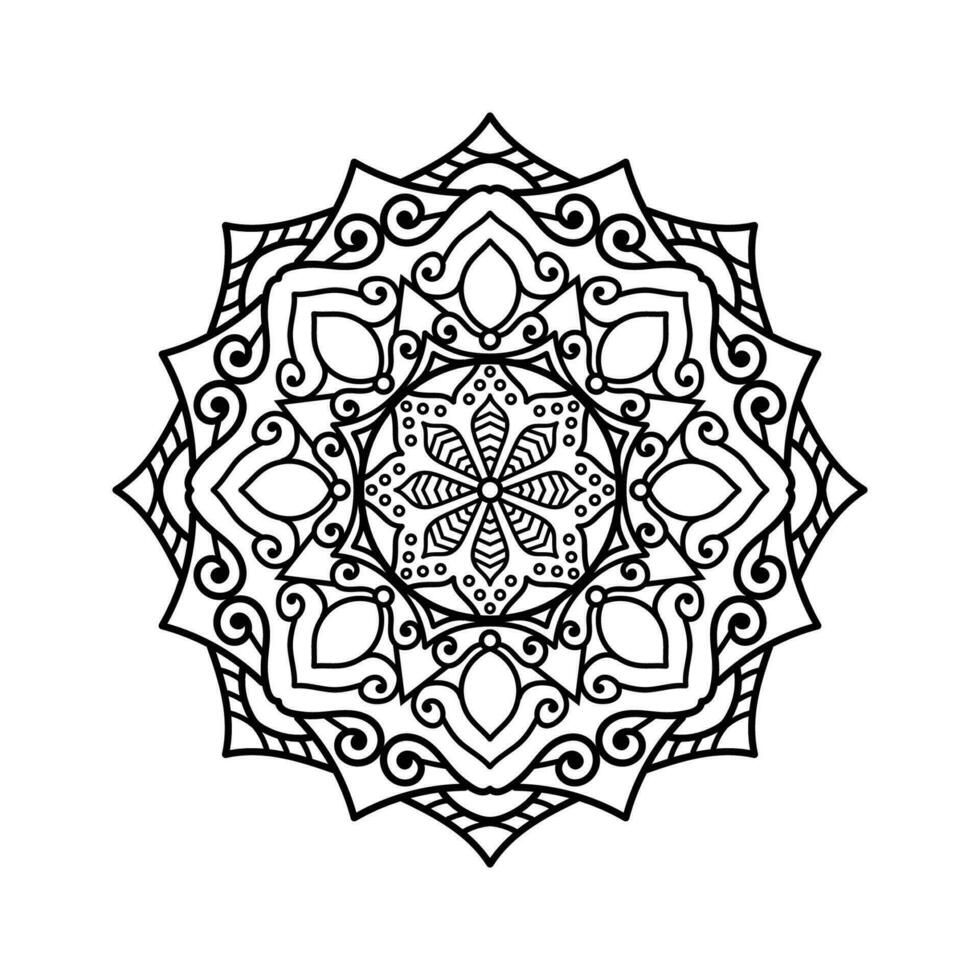 décoratif mandala et modèle pour Mehndi, mariage, tatouage, Islam, Indien, arabe. contour mandalas coloration livre page. vecteur