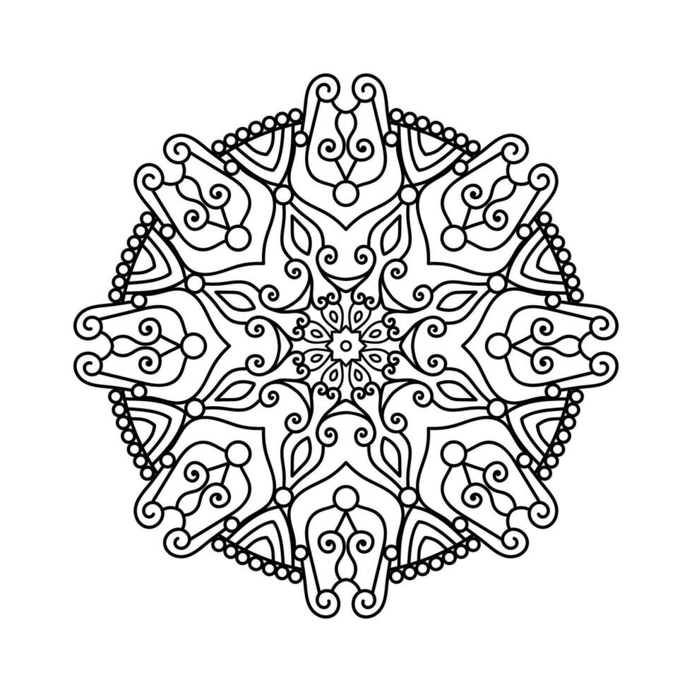 décoratif mandala et modèle pour Mehndi, mariage, tatouage, Islam, Indien, arabe. contour mandalas coloration livre page. vecteur