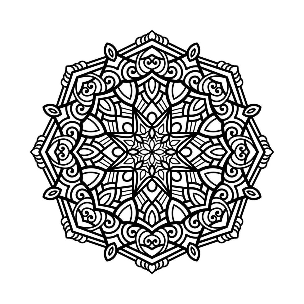 décoratif mandala et modèle pour Mehndi, mariage, tatouage, Islam, Indien, arabe. contour mandalas coloration livre page. vecteur