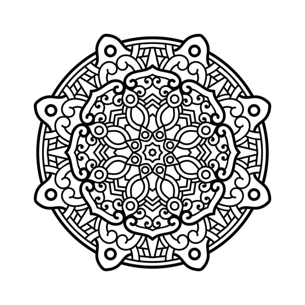 décoratif mandala et modèle pour Mehndi, mariage, tatouage, Islam, Indien, arabe. contour mandalas coloration livre page. vecteur