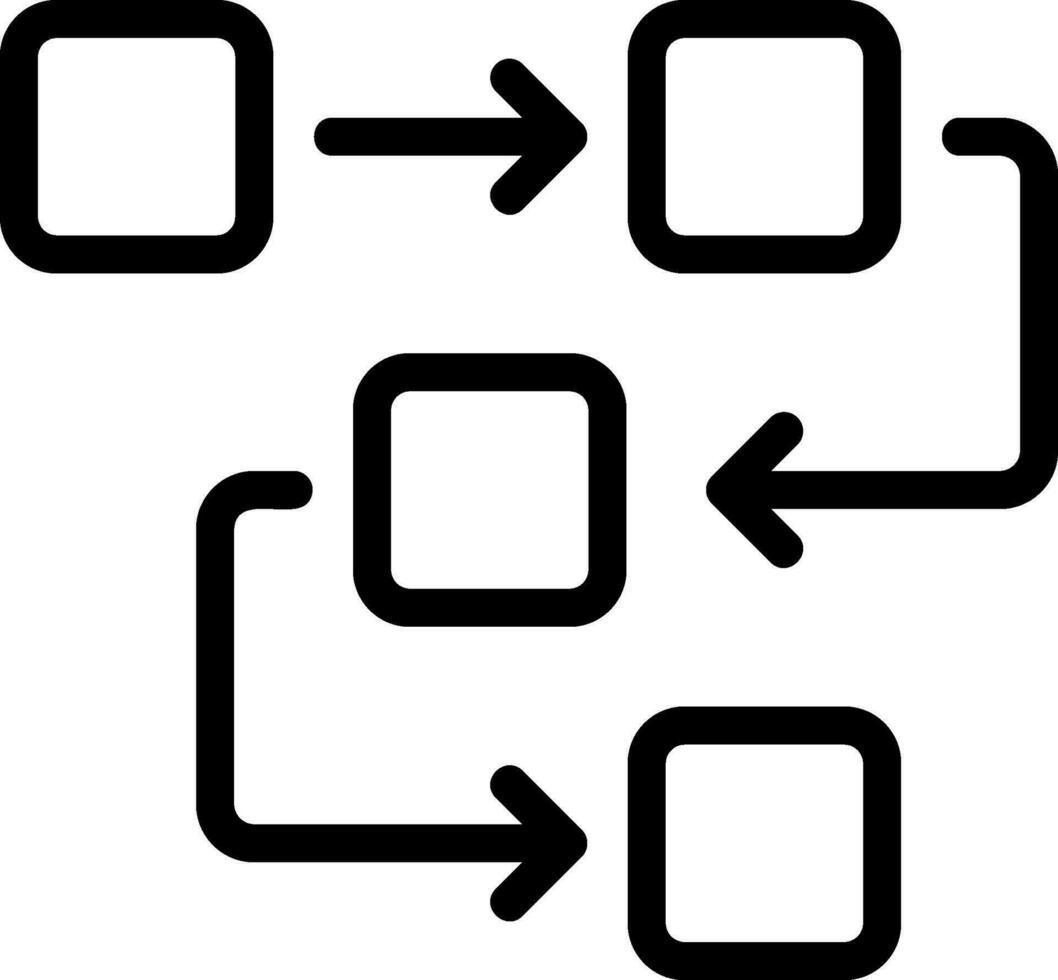 icône de ligne de processus vecteur