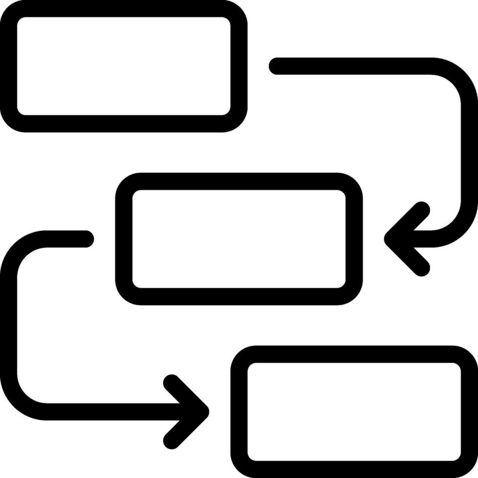 icône de ligne de flux de travail vecteur