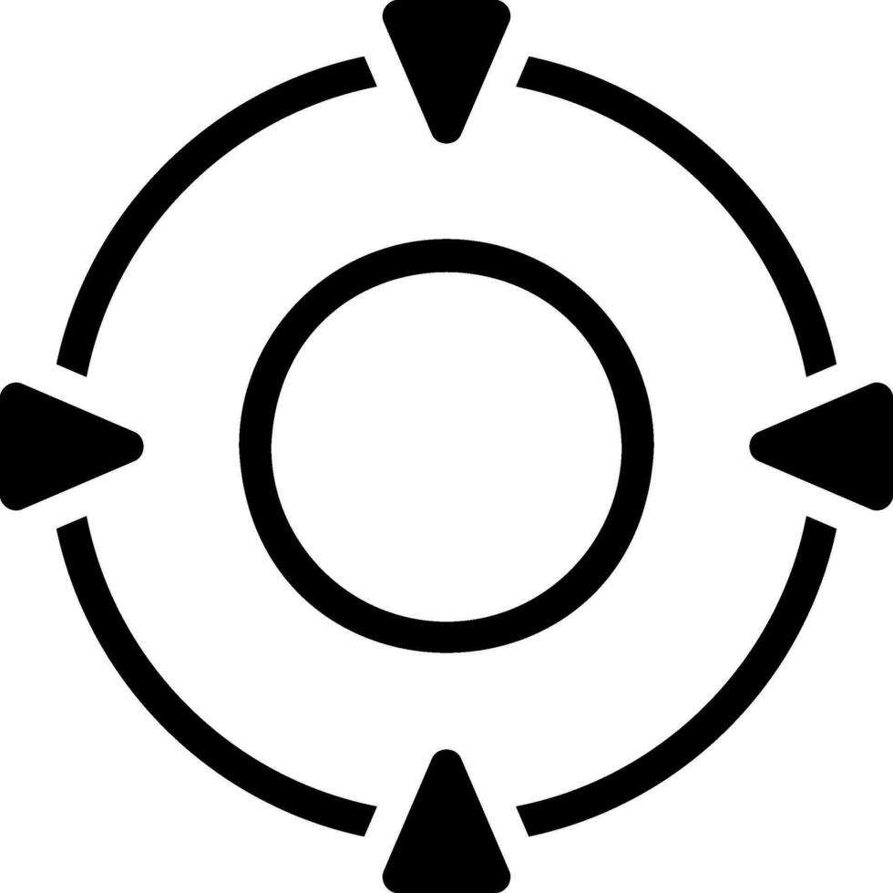 icône de glyphe cible vecteur