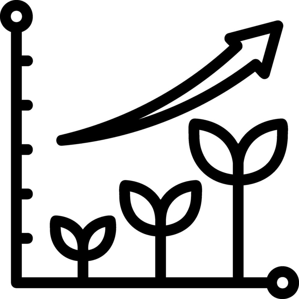 icône de ligne de croissance vecteur