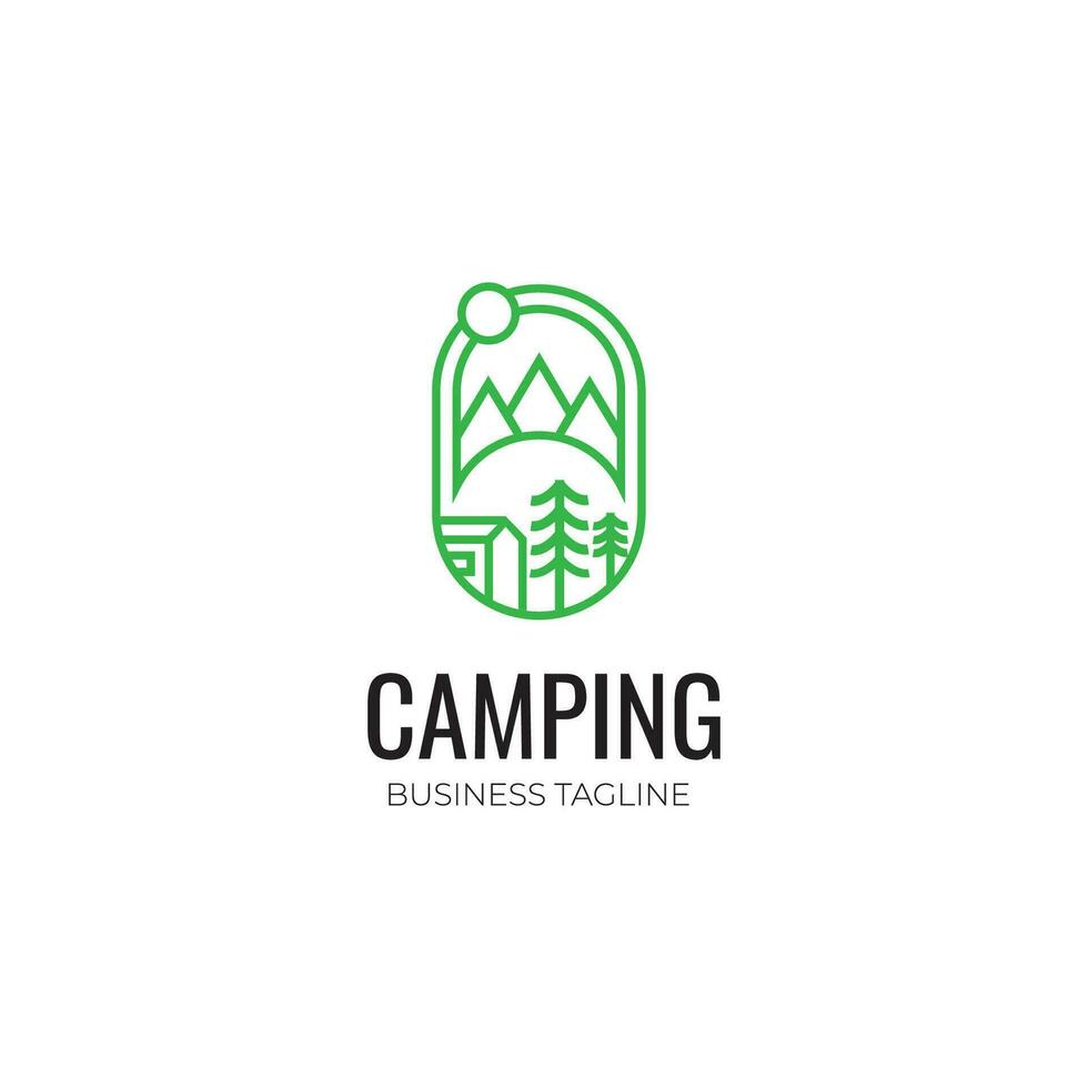 camping logo - la nature paysage vecteur