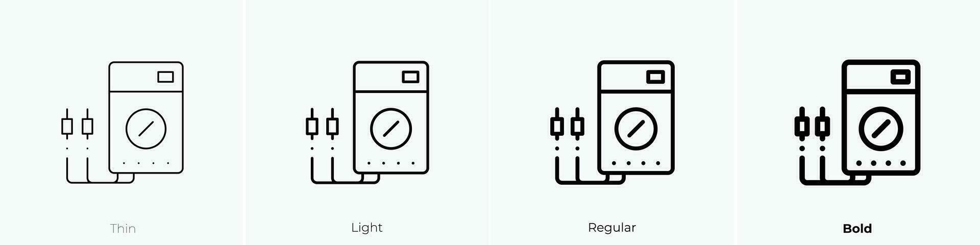 voltmètre icône. mince, lumière, ordinaire et audacieux style conception isolé sur blanc Contexte vecteur