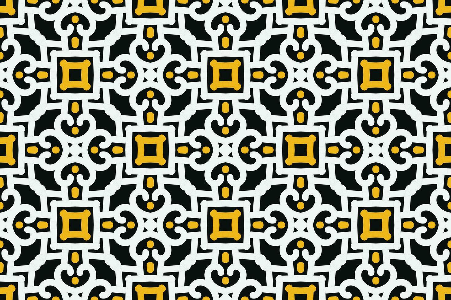 Oriental modèle. noir, blanc et Jaune Couleur avec arabe ornement. modèle, Contexte et fond d'écran pour votre conception. textile ornement. vecteur illustration.