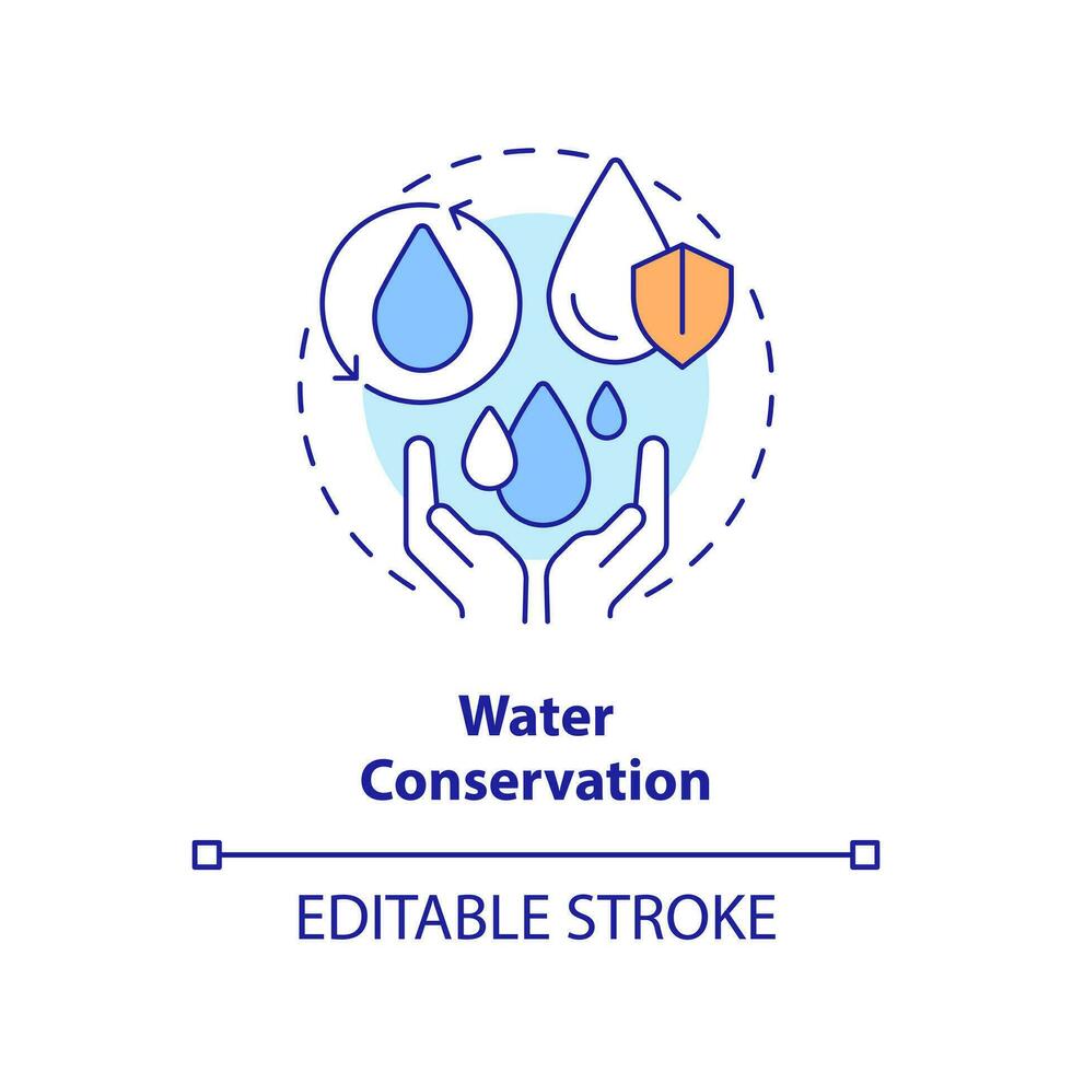 l'eau préservation concept icône. hydrosphère protection. liquide sources la gestion abstrait idée mince ligne illustration. isolé contour dessin. modifiable accident vasculaire cérébral vecteur