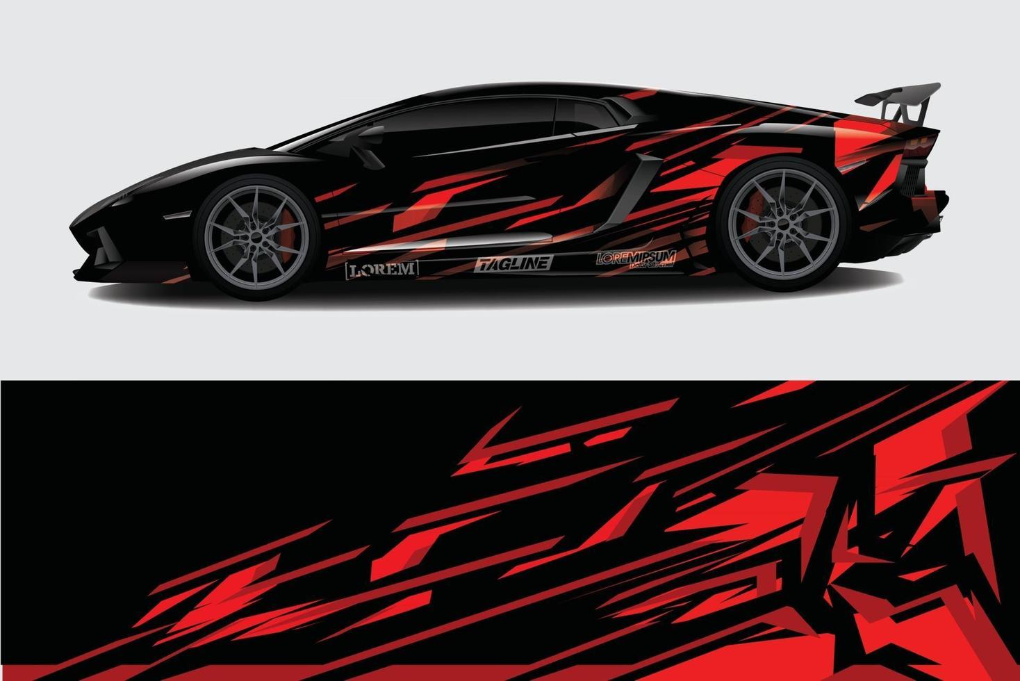 voiture wrap graphique racing abstrait pour wrap et vinyle autocollant vecteur