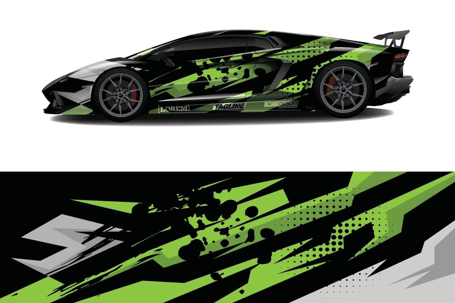 voiture wrap graphique racing abstrait pour wrap et vinyle autocollant vecteur