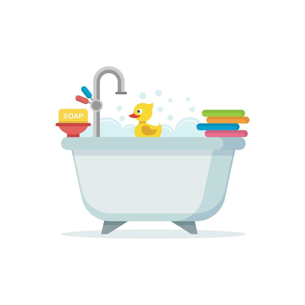 une baignoire icône dans plat style. salle de bains vecteur illustration sur isolé Contexte. baignoire signe affaires concept.