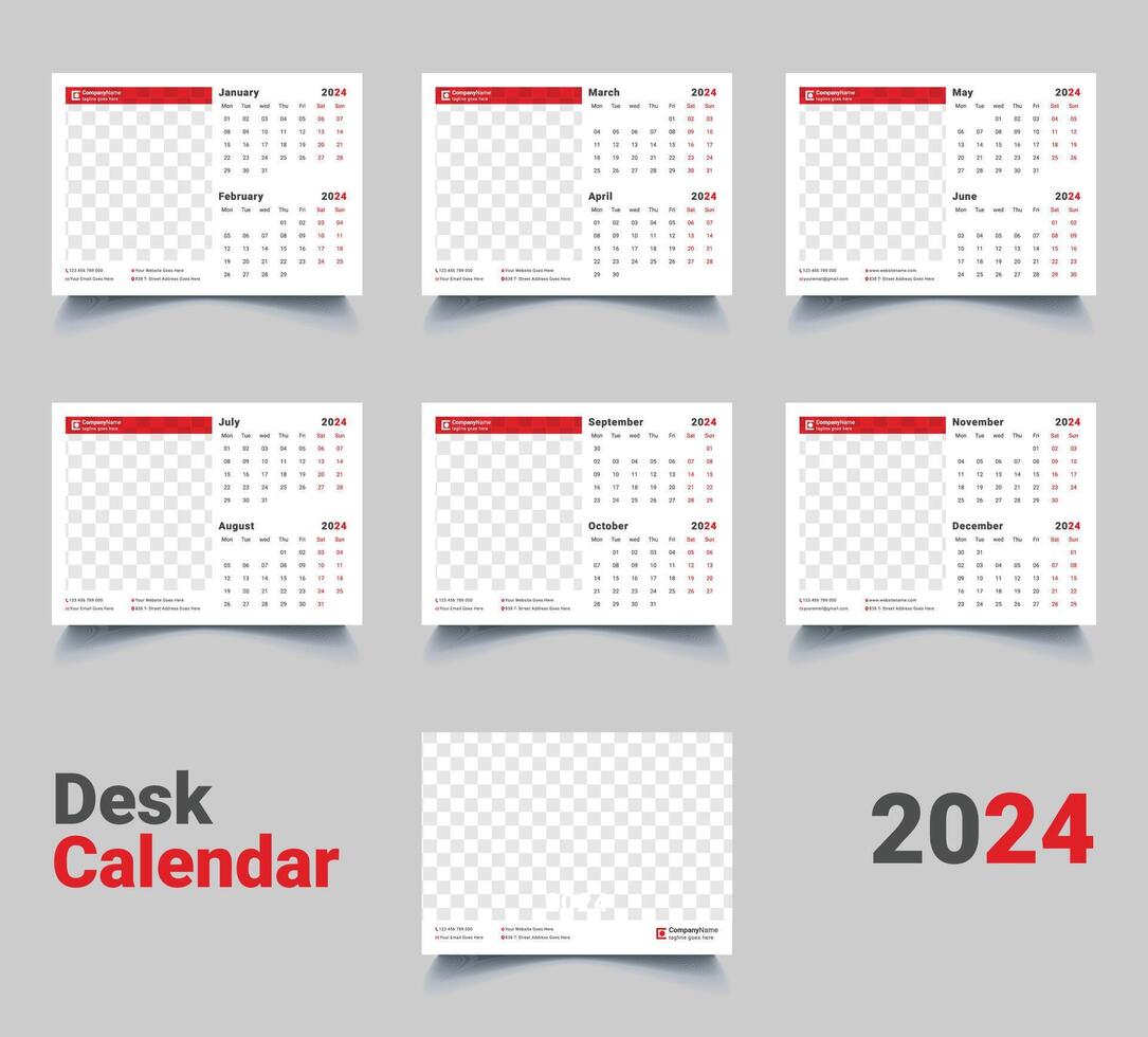 2024 calendrier année vecteur illustration. la semaine départs sur dimanche, Facile planificateur conception modèle, bureau calendrier 2024 année, mur calendrier 2024 modèle, impression médias, publicité