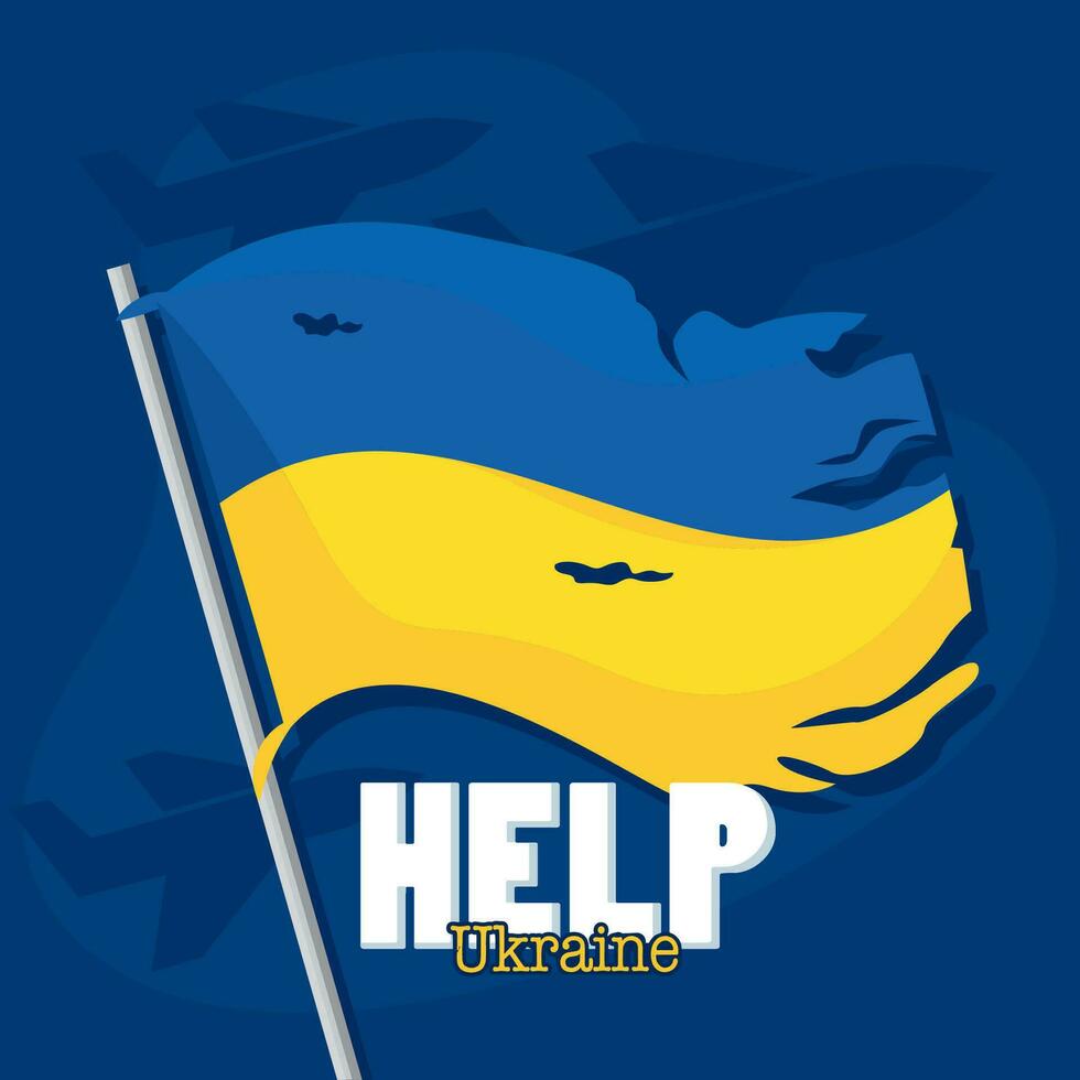coloré Aidez-moi Ukraine concept affiche vecteur