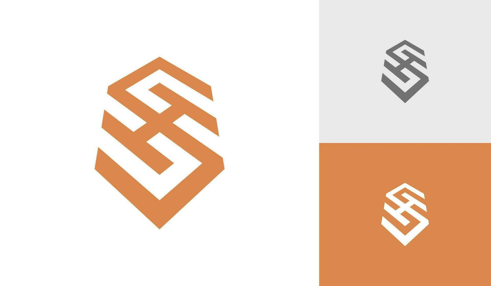 lettre sh ou hs initiale hexagone monogramme logo conception vecteur
