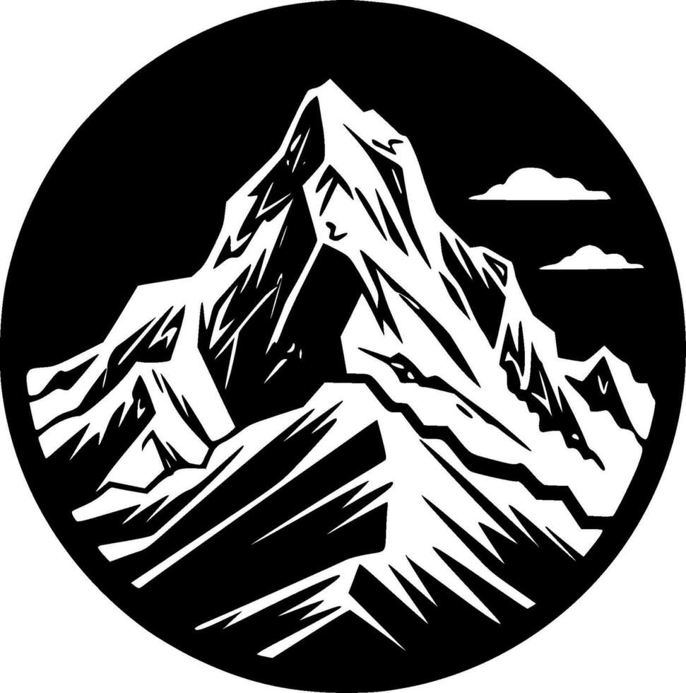 montagnes, noir et blanc vecteur illustration