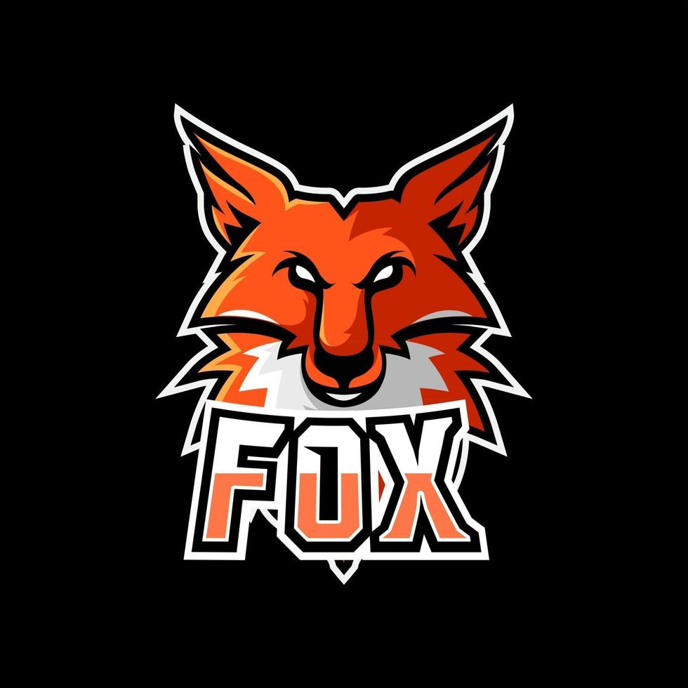 modèle de logo de mascotte de jeu fox esport vecteur