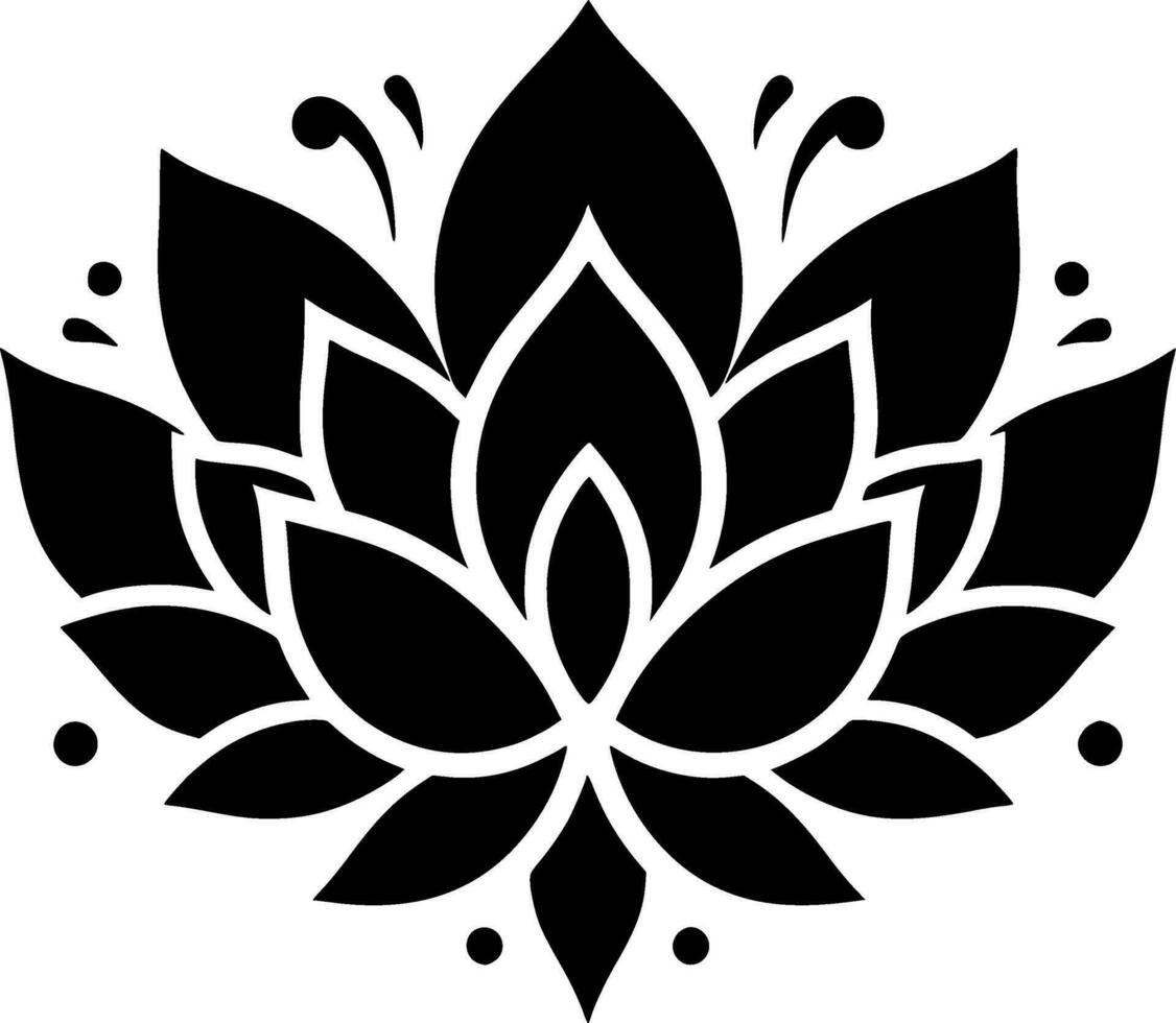 lotus fleur, noir et blanc vecteur illustration