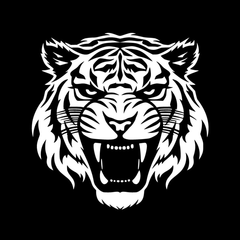 tigre, noir et blanc vecteur illustration