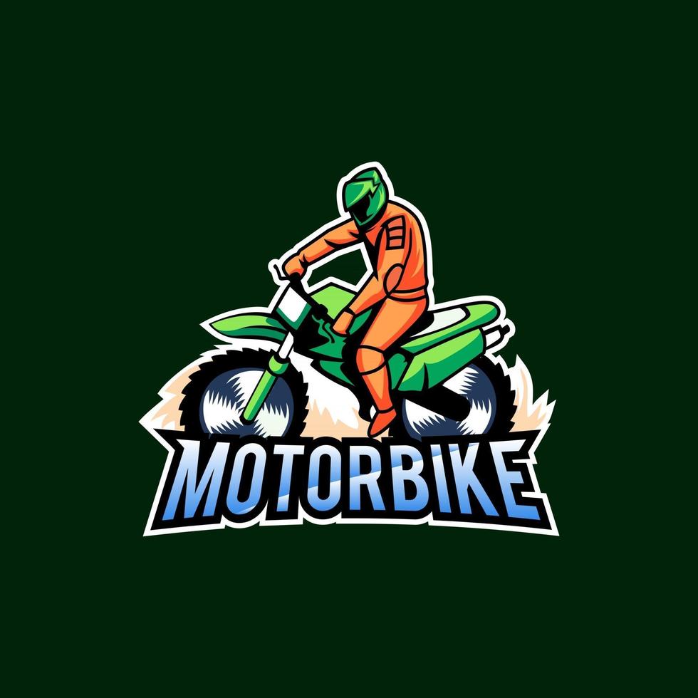 motard, mascotte, logo, vecteur, conception, concept vecteur