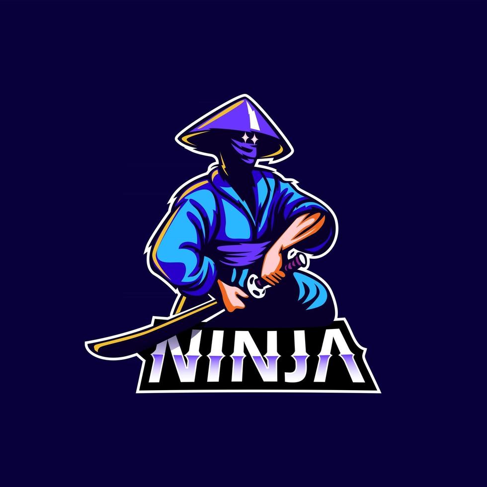 conception de vecteur icône logo mascotte ninja