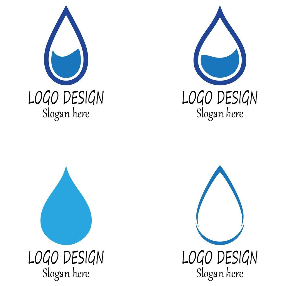 conception d & # 39; illustration vectorielle de goutte d & # 39; eau logo modèle vecteur