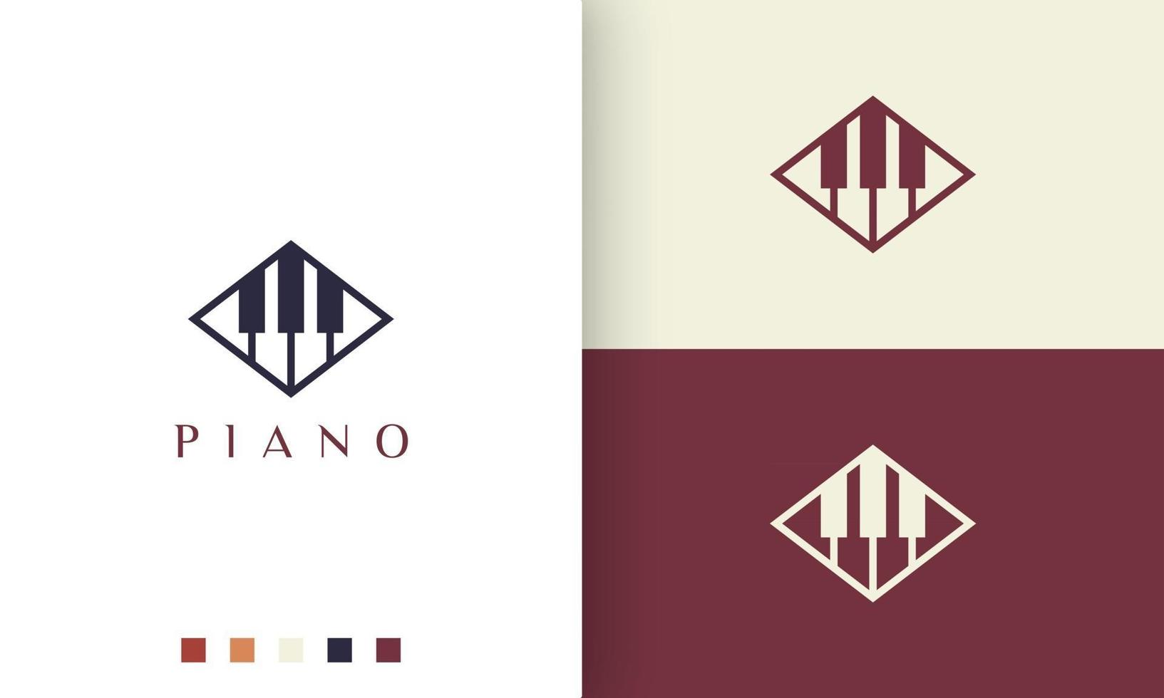 logo ou icône d'apprentissage du piano dans un style minimaliste et moderne vecteur