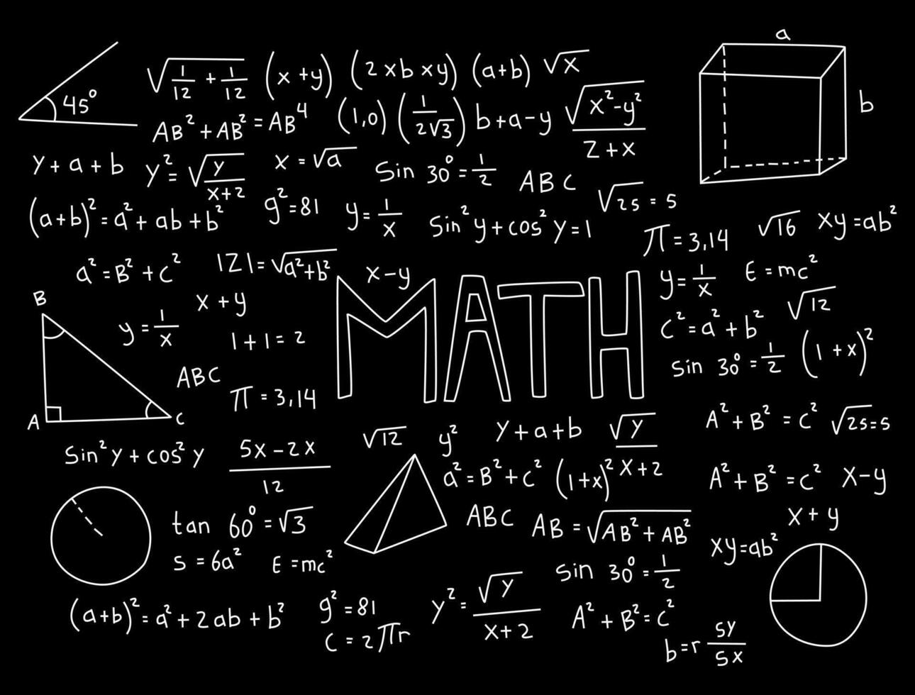 illustration de fond de tableau mathématique réaliste vecteur