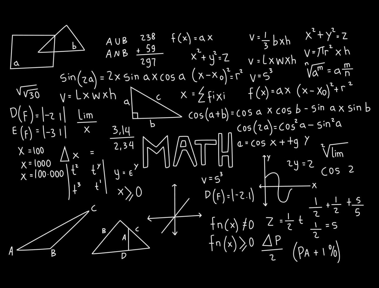 illustration de fond de tableau mathématique réaliste vecteur