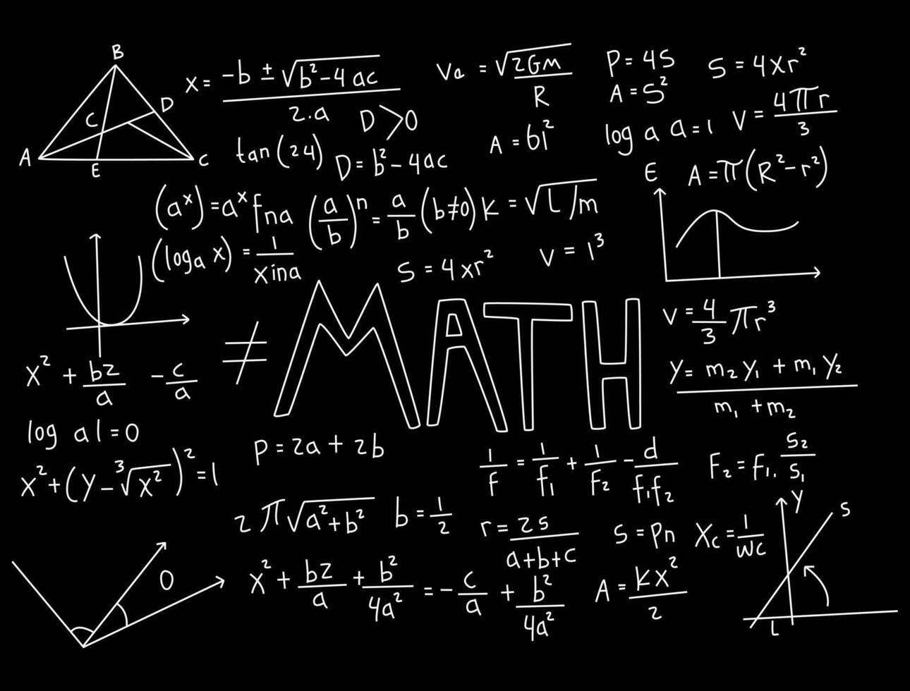 illustration de fond de tableau mathématique réaliste vecteur