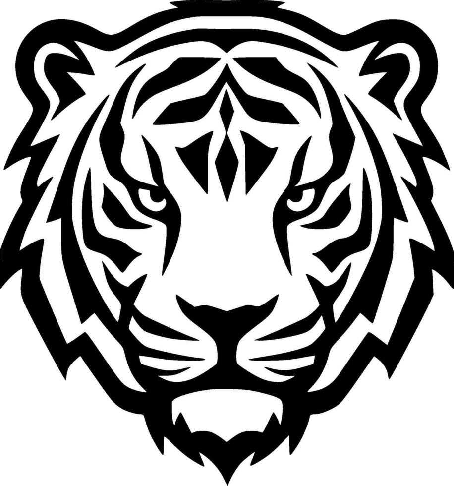 tigre, noir et blanc vecteur illustration