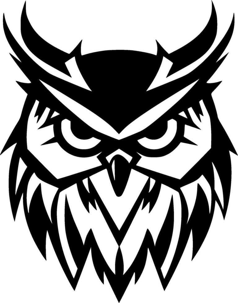 hibou - minimaliste et plat logo - vecteur illustration