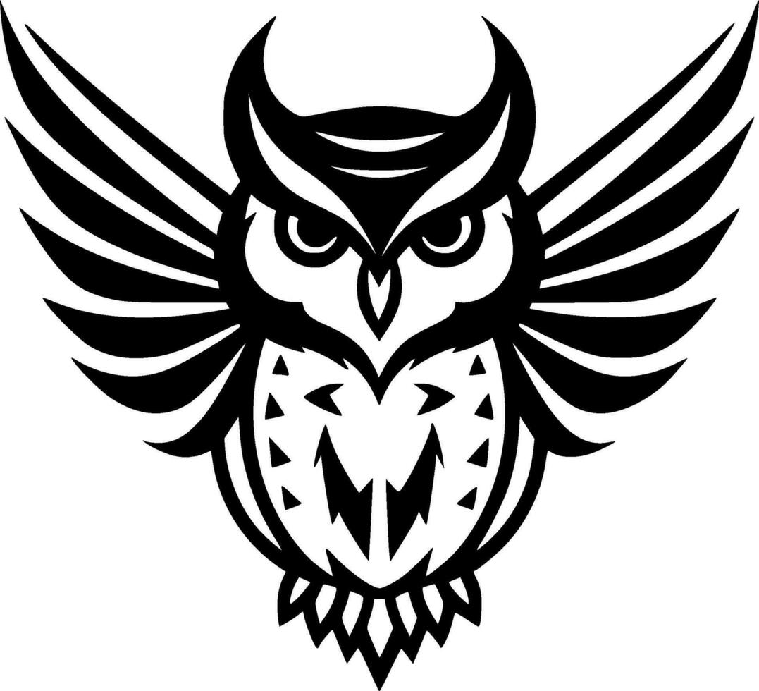 hibou, noir et blanc vecteur illustration