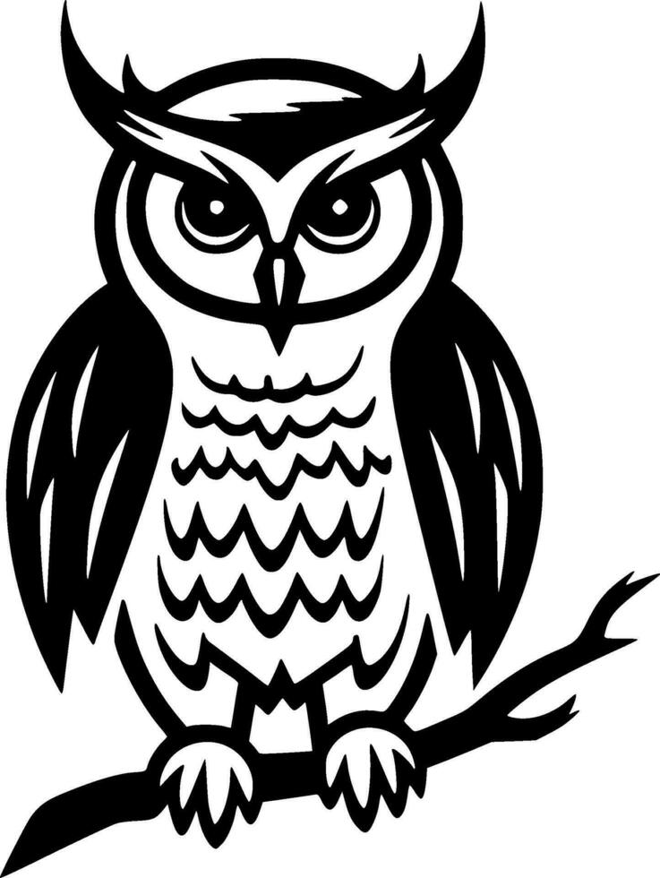 hibou, noir et blanc vecteur illustration