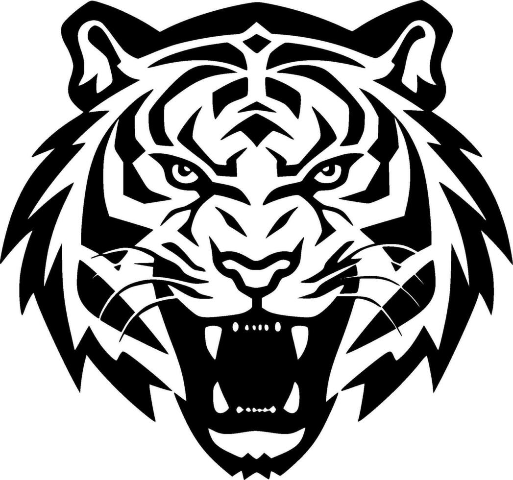 tigre, noir et blanc vecteur illustration