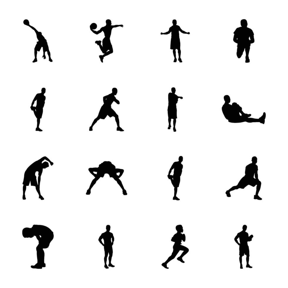 pack de des sports et Jeux silhouettes Icônes vecteur