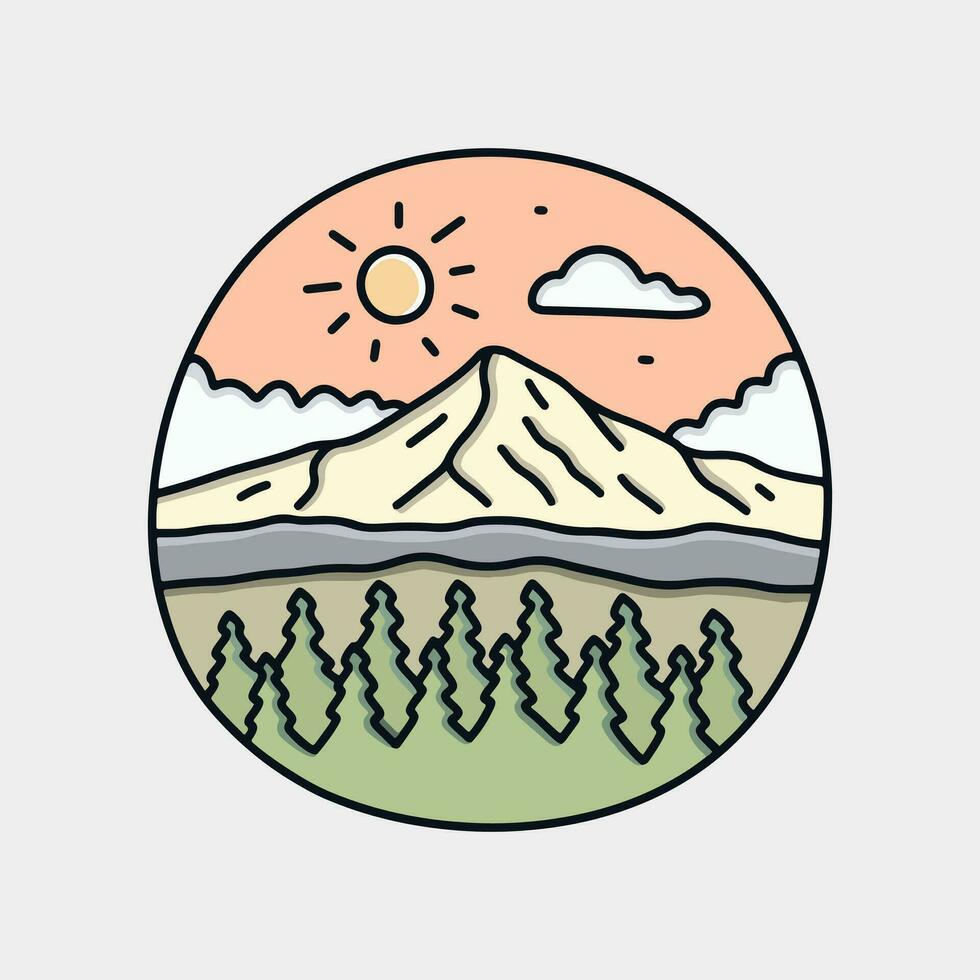 mt capuche Oregon Portland mono ligne vecteur illustration t chemise autocollant badge conception