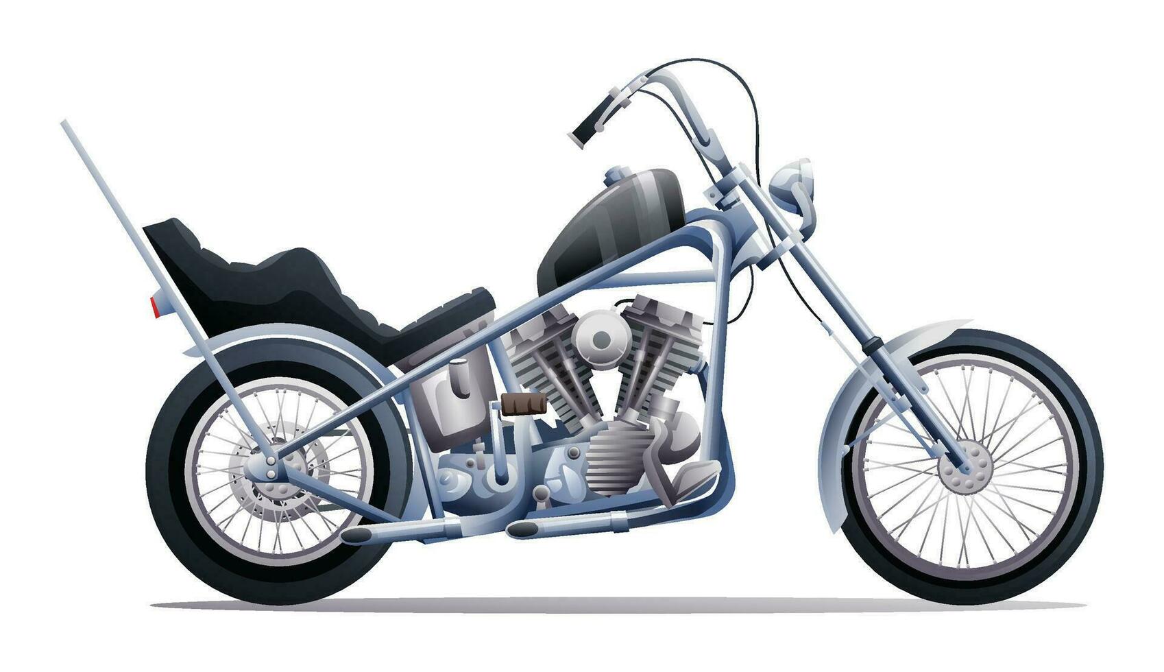Douane hachoir moto vecteur illustration. ancien moto isolé sur blanc Contexte