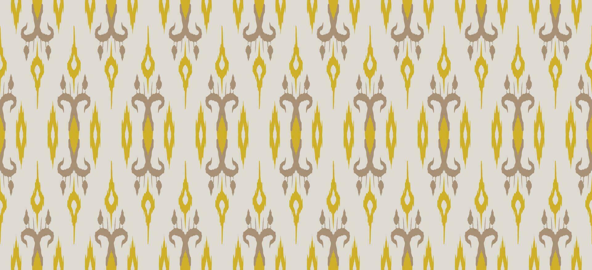 motif ethnique Fait main magnifique ikat art imprimer. ethnique abstrait floral botanique Jaune Contexte art populaire broderie, damassé, Indien, Asie, marocain, et dinde style. imprimé en tissu art ornement. vecteur