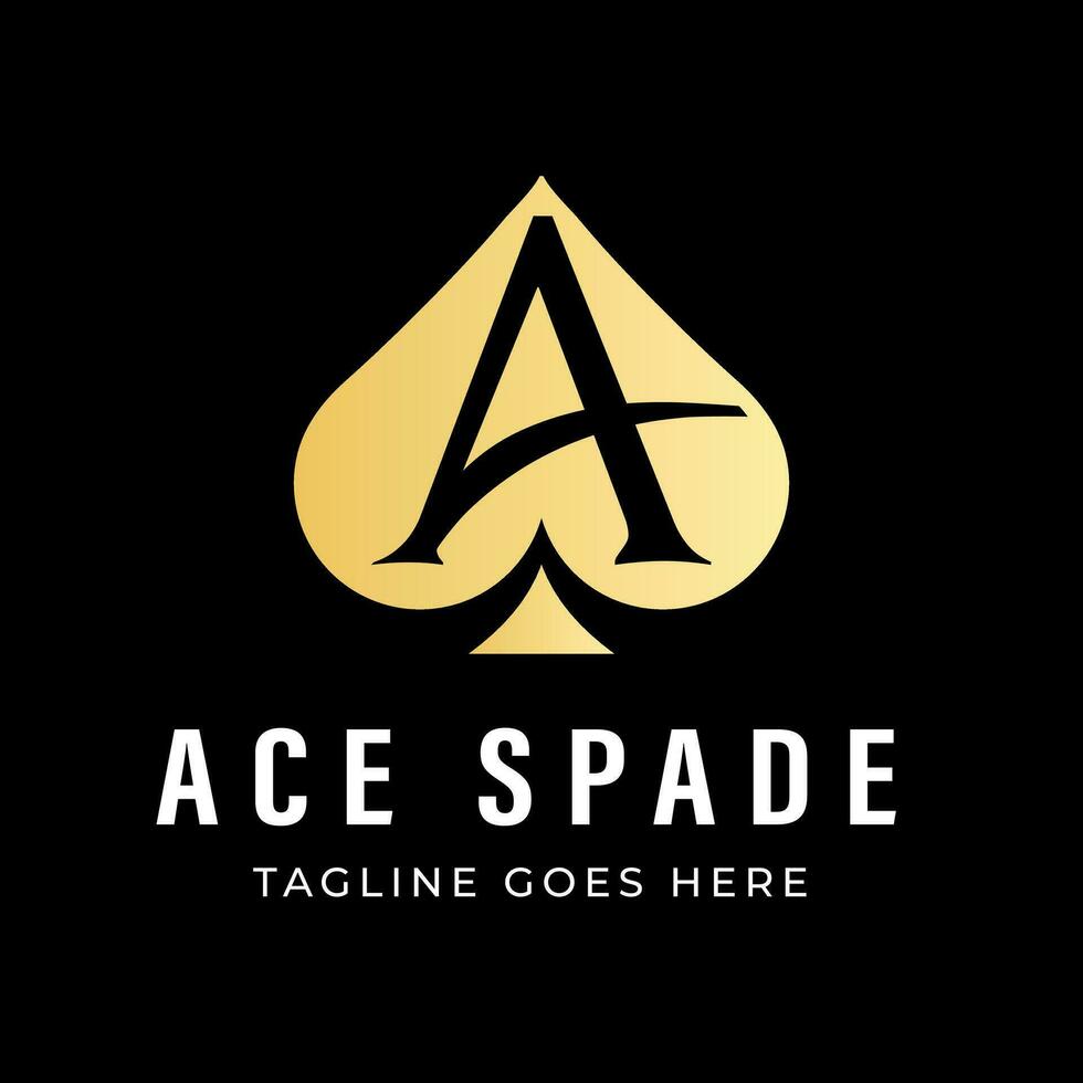 ace bêche scoop monogramme logo conception avec lettre une vecteur