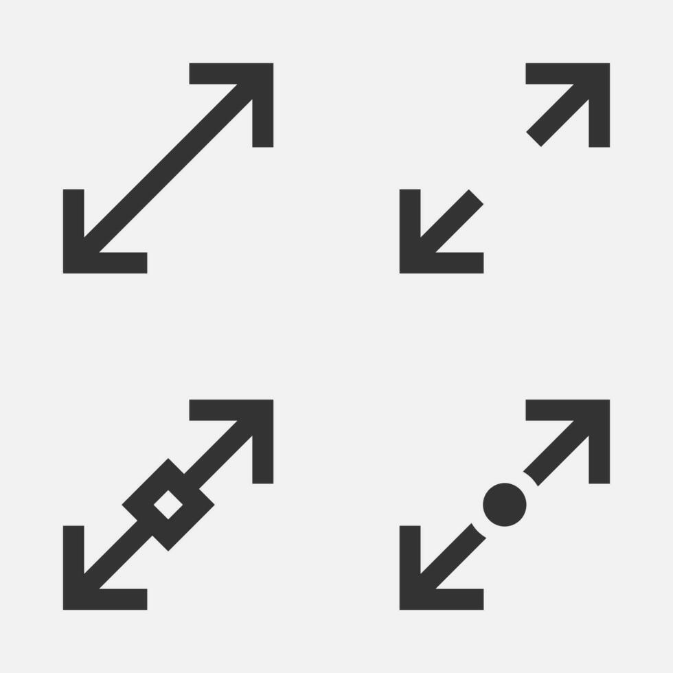 La Flèche redimensionner diagonale icône échelle bouton. vecteur